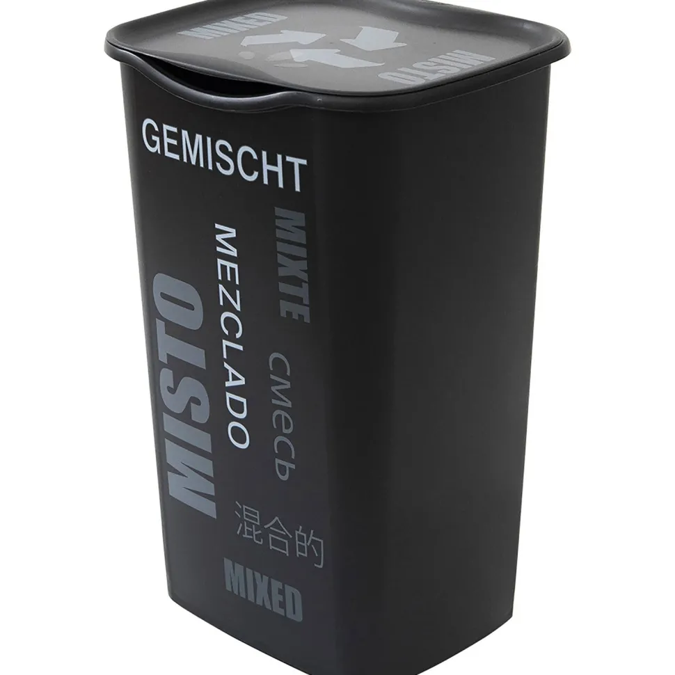 Pattumiera Recycling Raccolta Differenziata Misto 50 Litri Nero