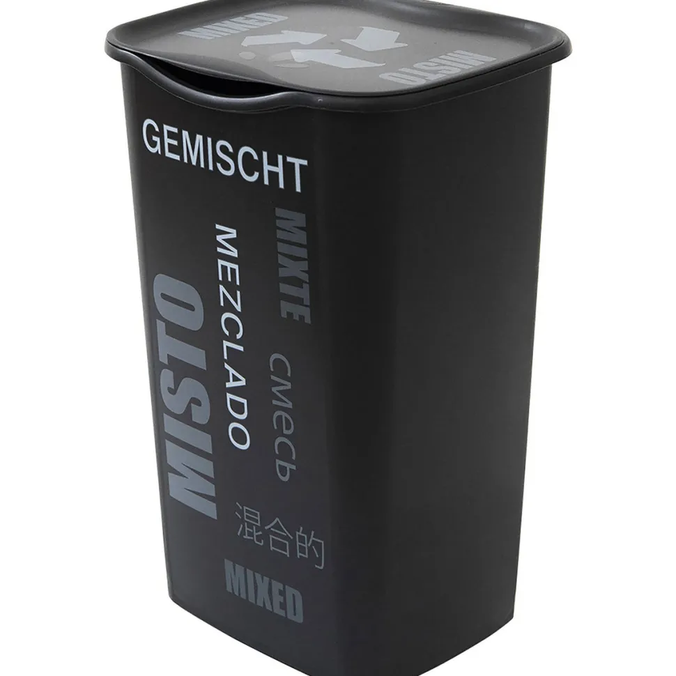 Pattumiera Recycling Raccolta Differenziata Misto 50 Litri Nero
