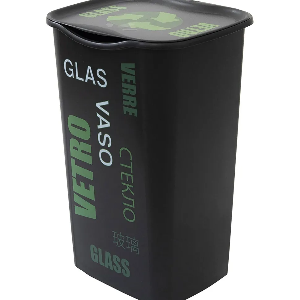 Pattumiera Recycling Vetro 50 Litri Nero