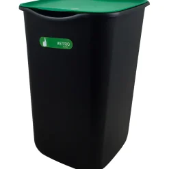 Pattumiera Vetro con Coperchio Verde 50 litri