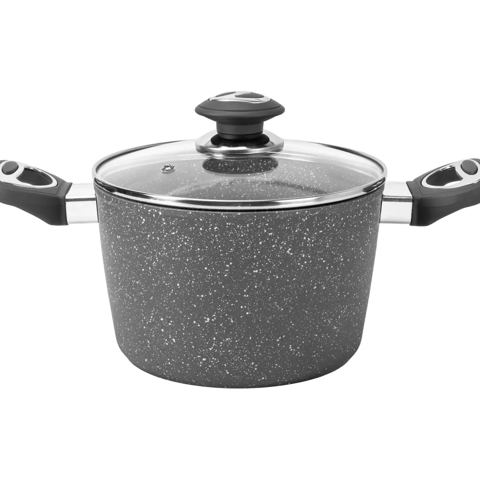 Pentola con coperchio in alluminio pressofuso Linea CookStone diametro 24 cm