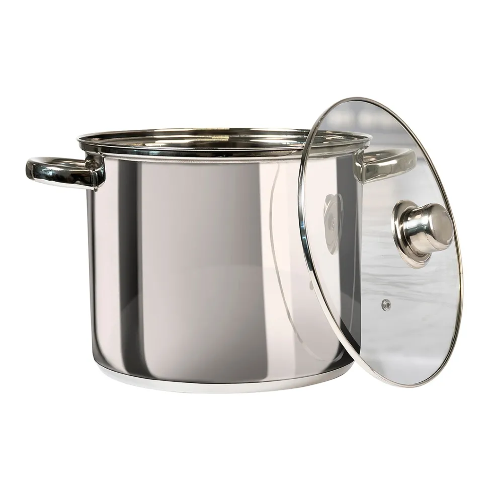 Pentola in acciaio inox con coperchio in vetro Linea Matilde diametro 24 cm