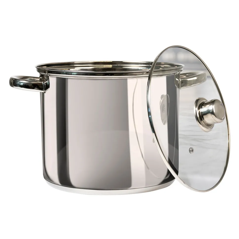 Pentola in acciaio inox con coperchio in vetro Linea Matilde diametro 28 cm