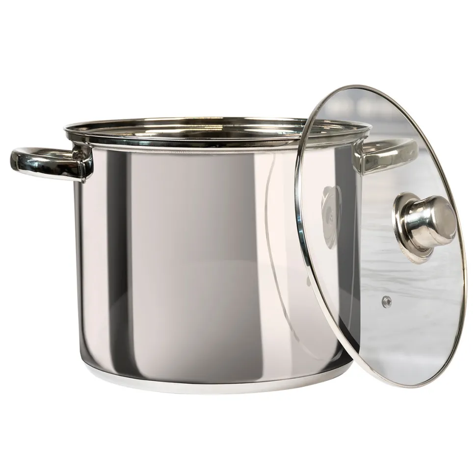 Pentola in acciaio inox con coperchio in vetro Linea Matilde diametro 30 cm