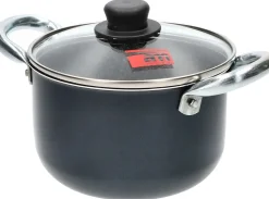 Pentola 2 manici con coperchio in vetro Linea Granito