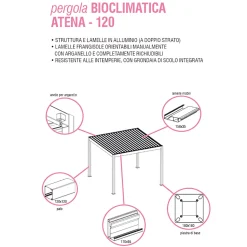 Pergola Bioclimatica Atena 120 Effetto Legno 3x3