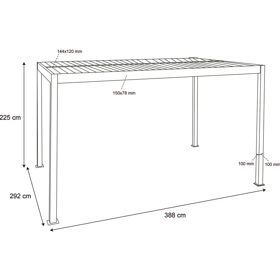 Pergola Bioclimatica in Alluminio Bianca 3x4 metri