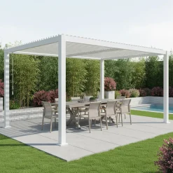 Pergola Bioclimatica in Alluminio Bianca 4x4 metri