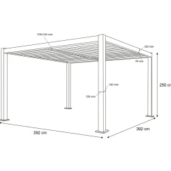 Pergola Bioclimatica in Alluminio Bianca 4x4 metri