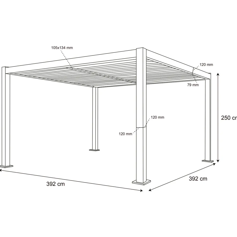 Pergola Bioclimatica in Alluminio Bianca 4x4 metri