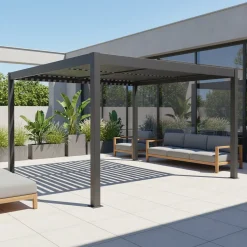 Pergola Bioclimatica in Alluminio Grigio Scuro 3x4 metri