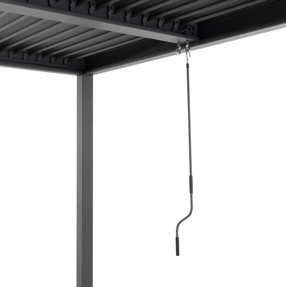 Pergola Bioclimatica in Alluminio Grigio Scuro 3x6 metri
