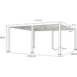 Pergola Bioclimatica in Alluminio Grigio Scuro 3x6 metri
