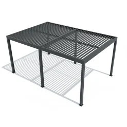 Pergola Bioclimatica in Alluminio Grigio Scuro 3x6 metri