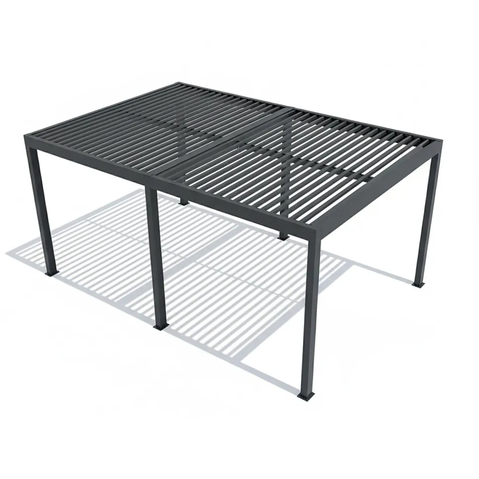 Pergola Bioclimatica in Alluminio Grigio Scuro 3x6 metri