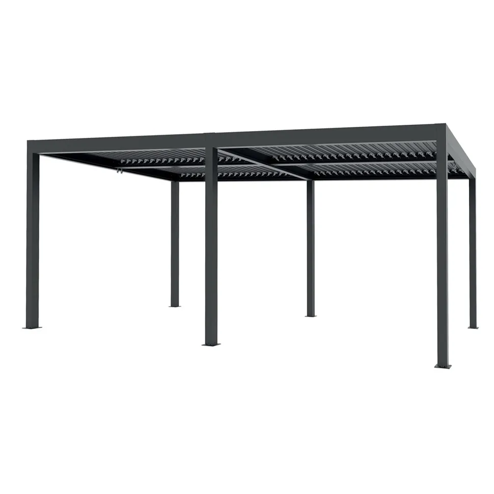 Pergola Bioclimatica in Alluminio Grigio Scuro 3x6 metri