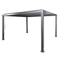 Pergola Bioclimatica in Alluminio Grigio Scuro 4x4 metri