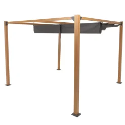 Pergola da Giardino con Telo Retrattile Antracite 3x3 metri