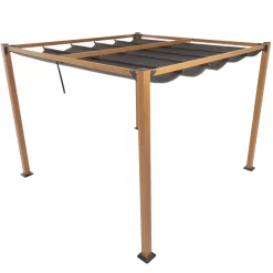 Pergola da Giardino con Telo Retrattile Antracite 3x3 metri
