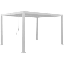 Pergola in Alluminio Sirio con Alette Regolabili Bianca 3x4