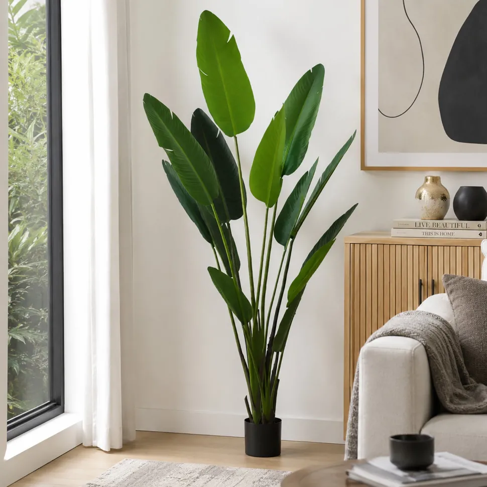 Pianta artificiale Banano in vaso h235 cm