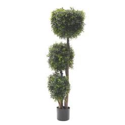 Pianta Artificiale Bosso Tripla Sfera in vaso