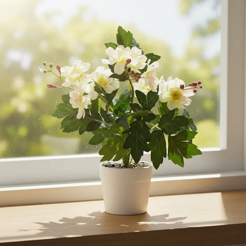Pianta Artificiale Fiorita in vaso