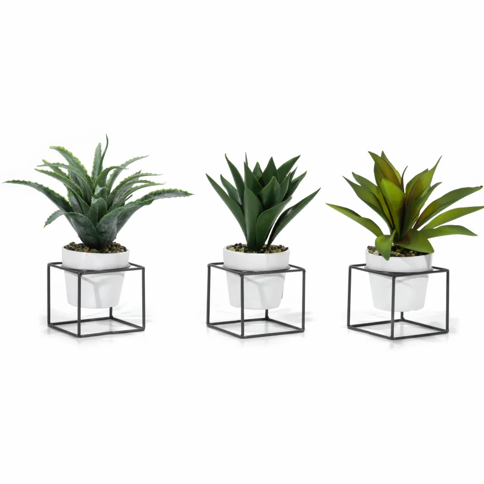 Pianta artificiale in vaso con Base in metallo