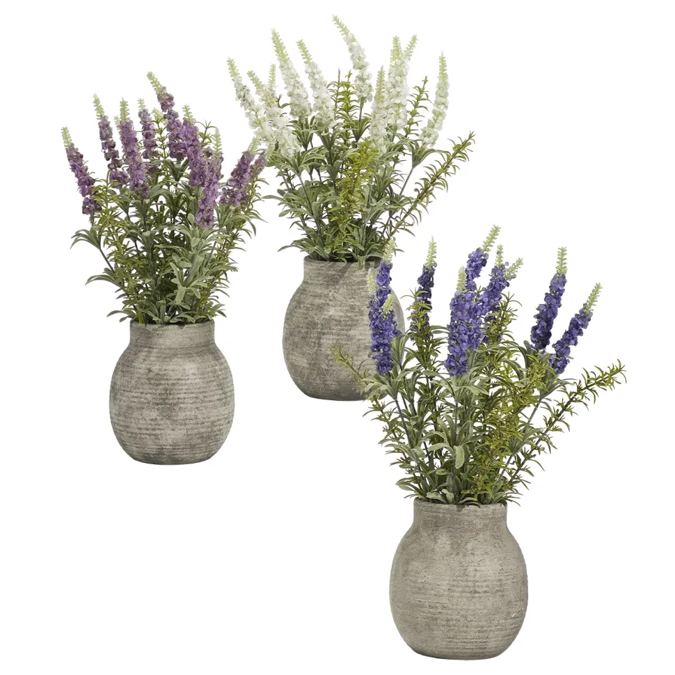 Pianta Artificiale Lavanda con Vaso