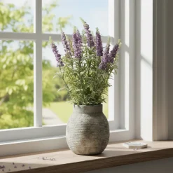 Pianta Artificiale Lavanda con Vaso