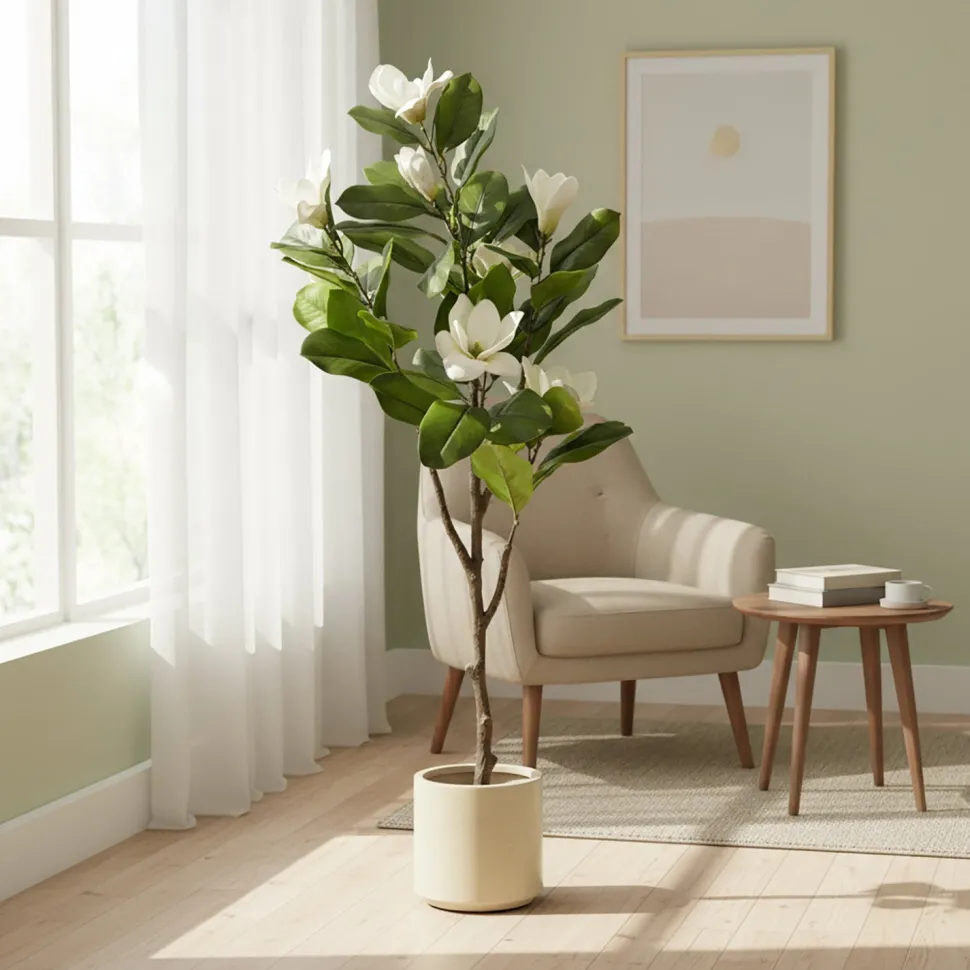 Pianta Artificiale Magnolia in vaso