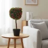 Pianta Artificiale Topiary con Rose in vaso