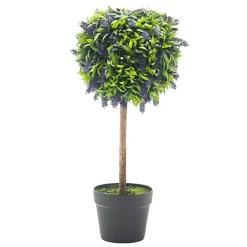Pianta Artificiale Topiary Lavanda in vaso