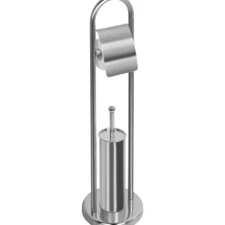 Piantana Portascopino e Portarotolo in acciaio inox