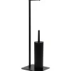 Piantana portascopino e portarotolo in acciaio inox Nero