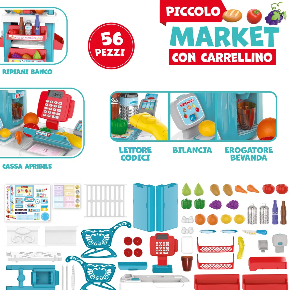 Piccolo Market con Carrellino 56 pezzi