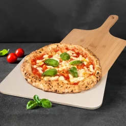 Pietra refrattaria rettangolare per pizza con taglia pizza 38x30 cm spessore 1 cm