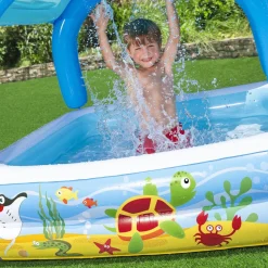 Piscina per Bambini Pesci Tropicali con tetto di protezione solare