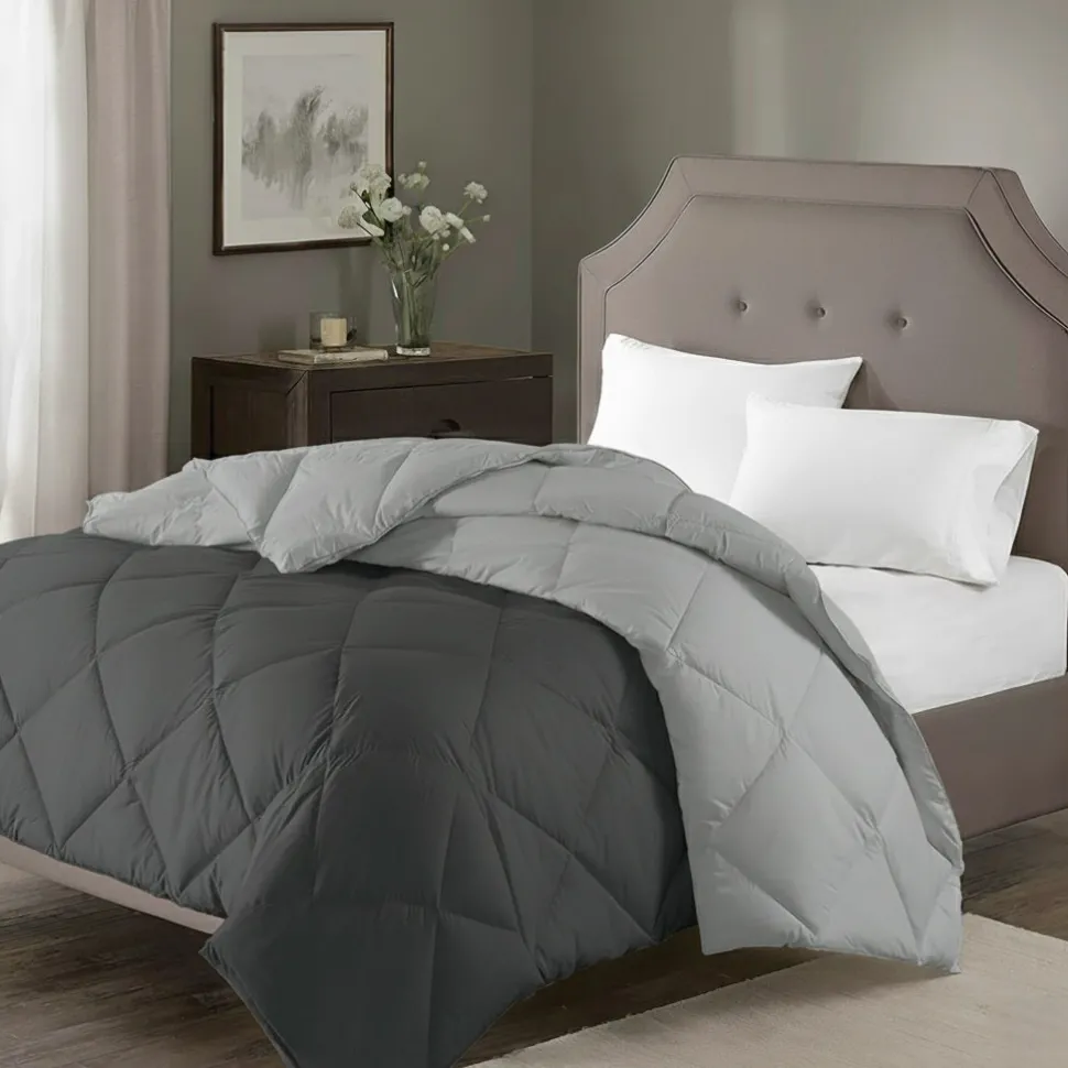 Piumino Matrimoniale in microfibra Cape Horn bicolore Titanio/Grigio 200x250 cm