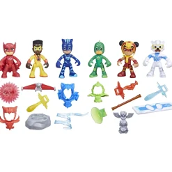 PJ Masks Power Heroes Set 6 Personaggi con Accessori 20 Pezzi
