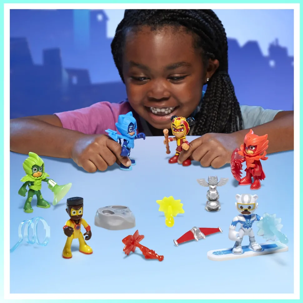 PJ Masks Power Heroes Set 6 Personaggi con Accessori 20 Pezzi