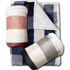 Plaid Coperta in pile decoro a quadri 200x230 cm