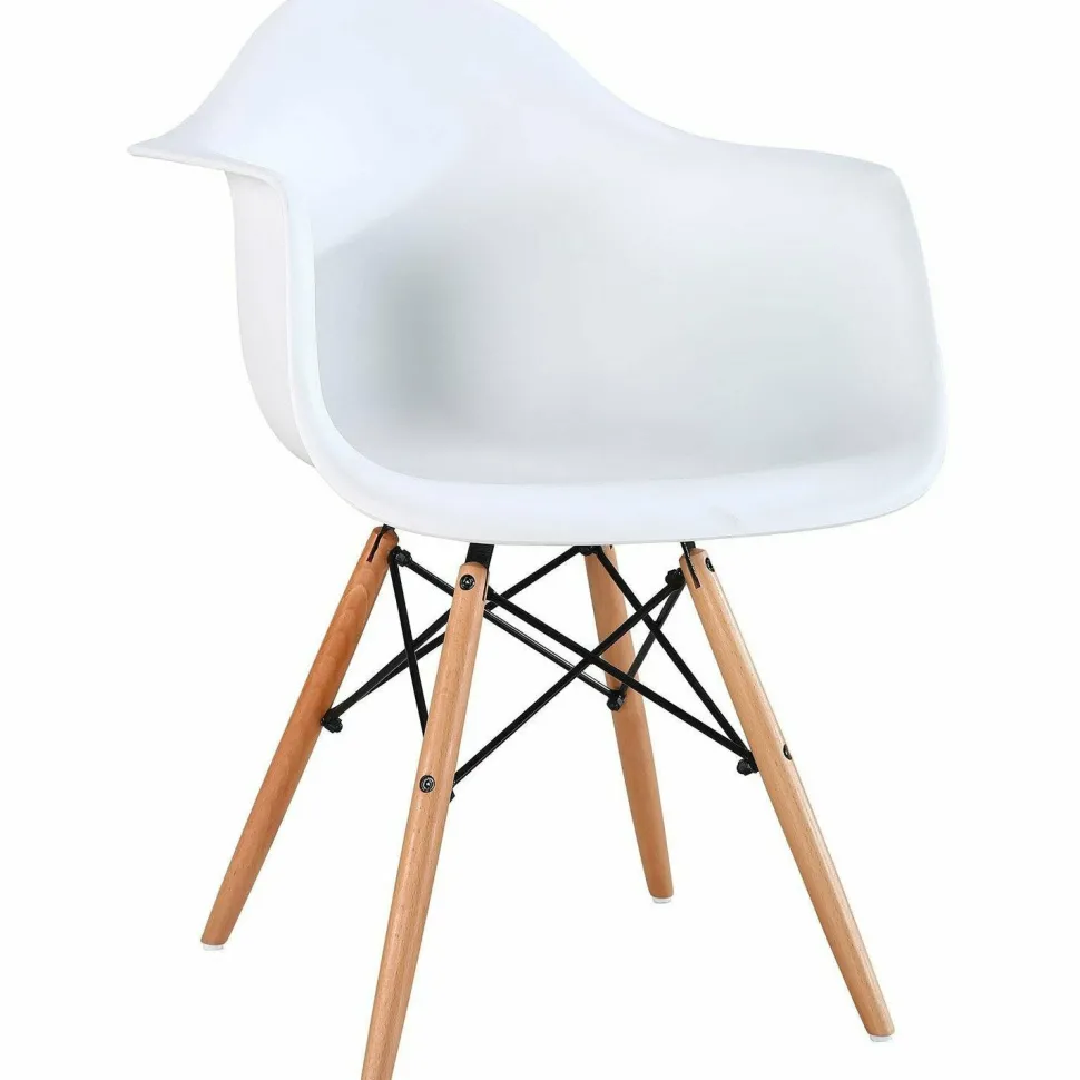 Poltrona Bianca con gambe in legno