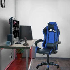 Poltrona Gaming Blu e Nero