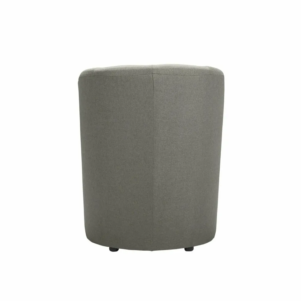 Poltrona in tessuto con pouf Djerba Savana Grigio
