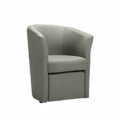 Poltrona in tessuto con pouf Djerba Savana Grigio