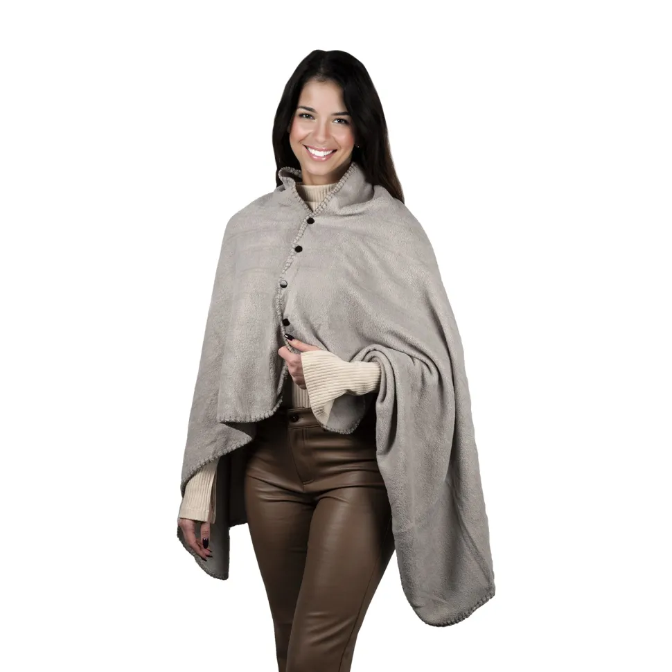 Poncho Agnellato con 4 Bottoni 140x85 cm