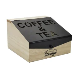 Porta Capsule e Tisane MDF e Ferro con Coperchio