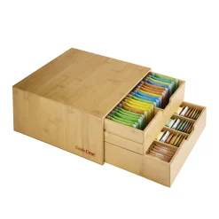 Porta Capsule in Bamboo 6 Scomparti Salvaspazio Multiuso Linea Natura