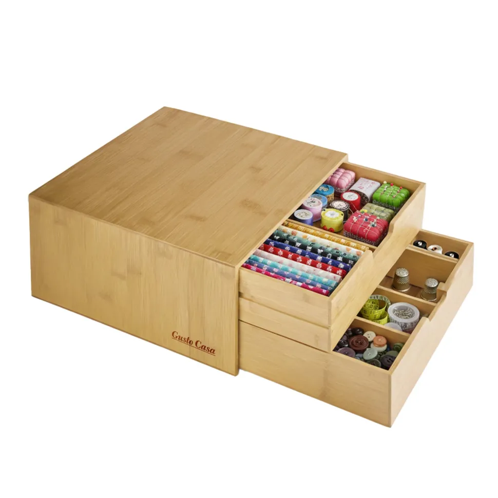 Porta Capsule in Bamboo 6 Scomparti Salvaspazio Multiuso Linea Natura